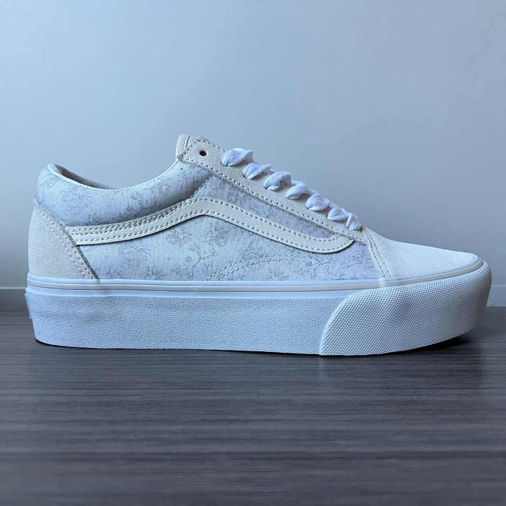 Vans Old Skool Platform Shoes Women's Tonal Floral - Picture 4 of 16